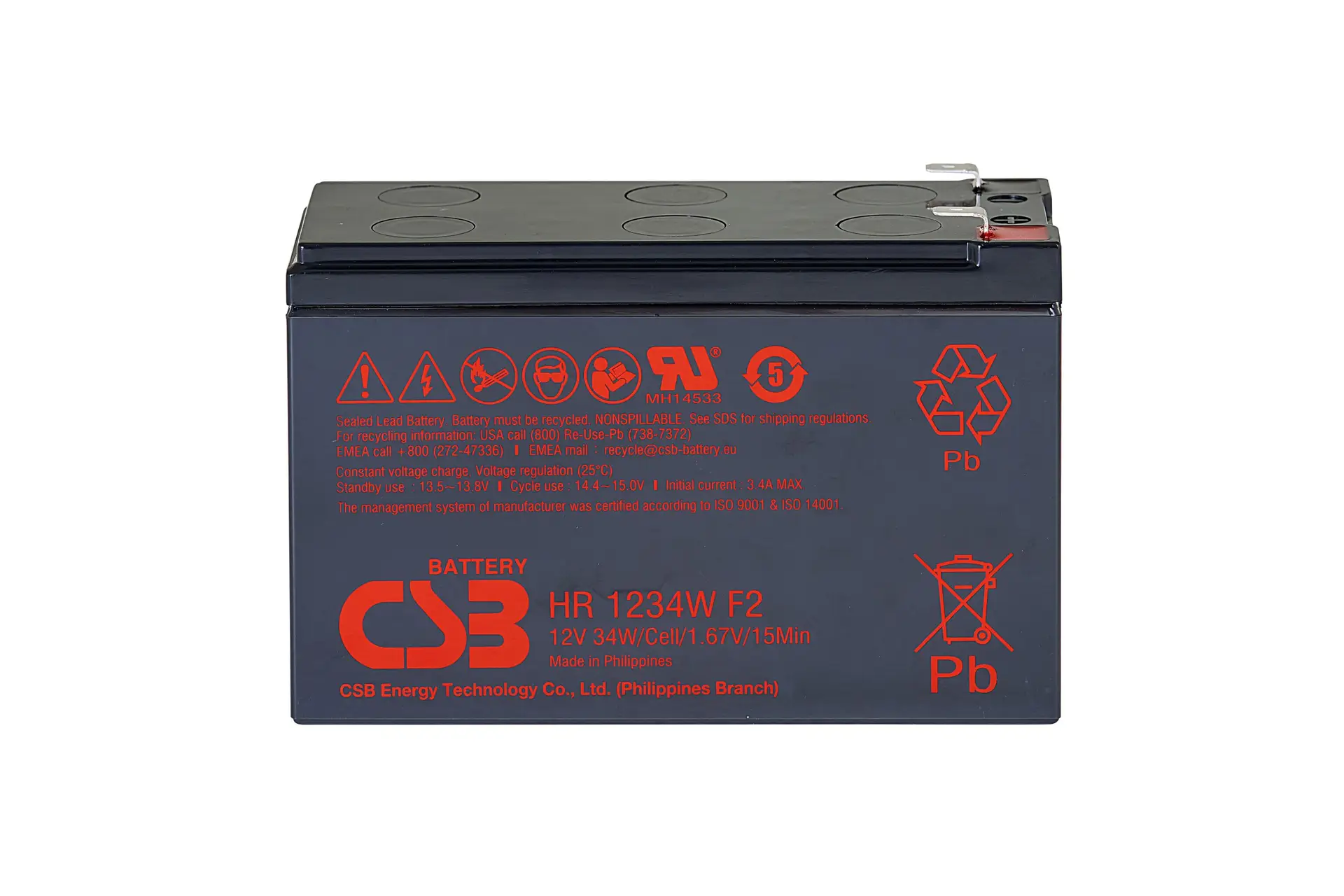 CSB HR1234WF2 SLA (AGM) Battery - Image 4