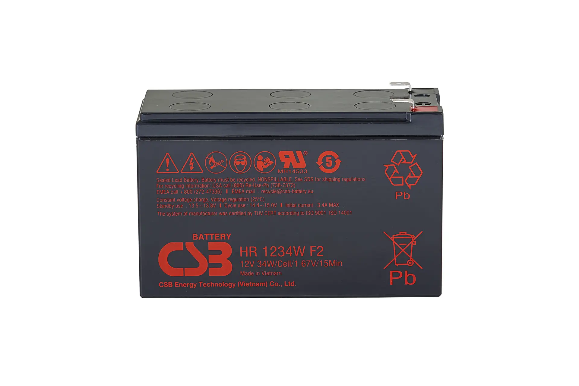 CSB HR1234WF2 SLA (AGM) Battery - Image 5