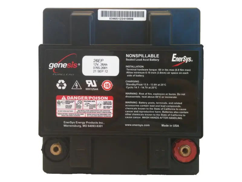EnerSys Genesis G26EP 0765-2001 Lead Acid (AGM-TPPL) Battery - Image 2