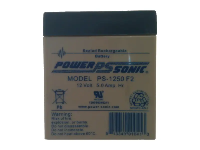 PowerSonic PS-1250F2 Lead Acid Battery - Image 2