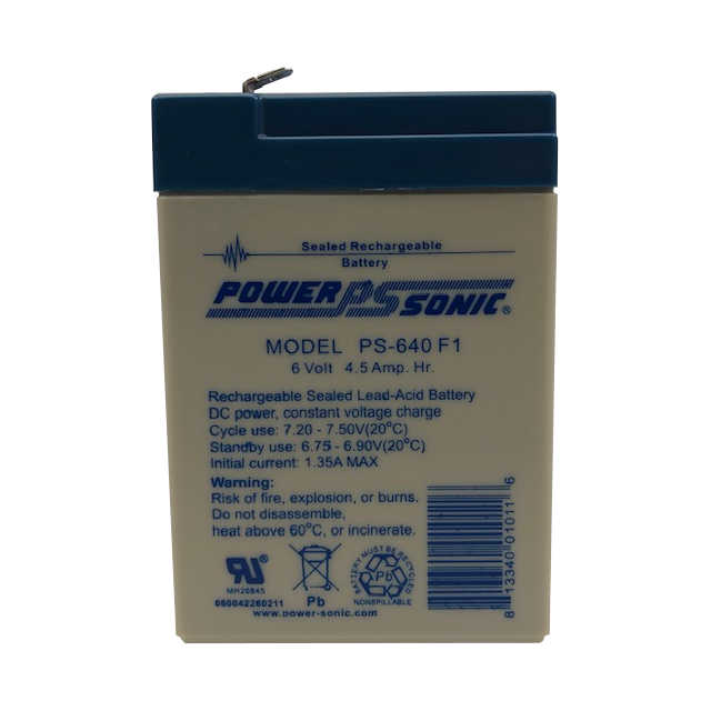 PowerSonic PS-640 Lead Acid Battery - Image 2