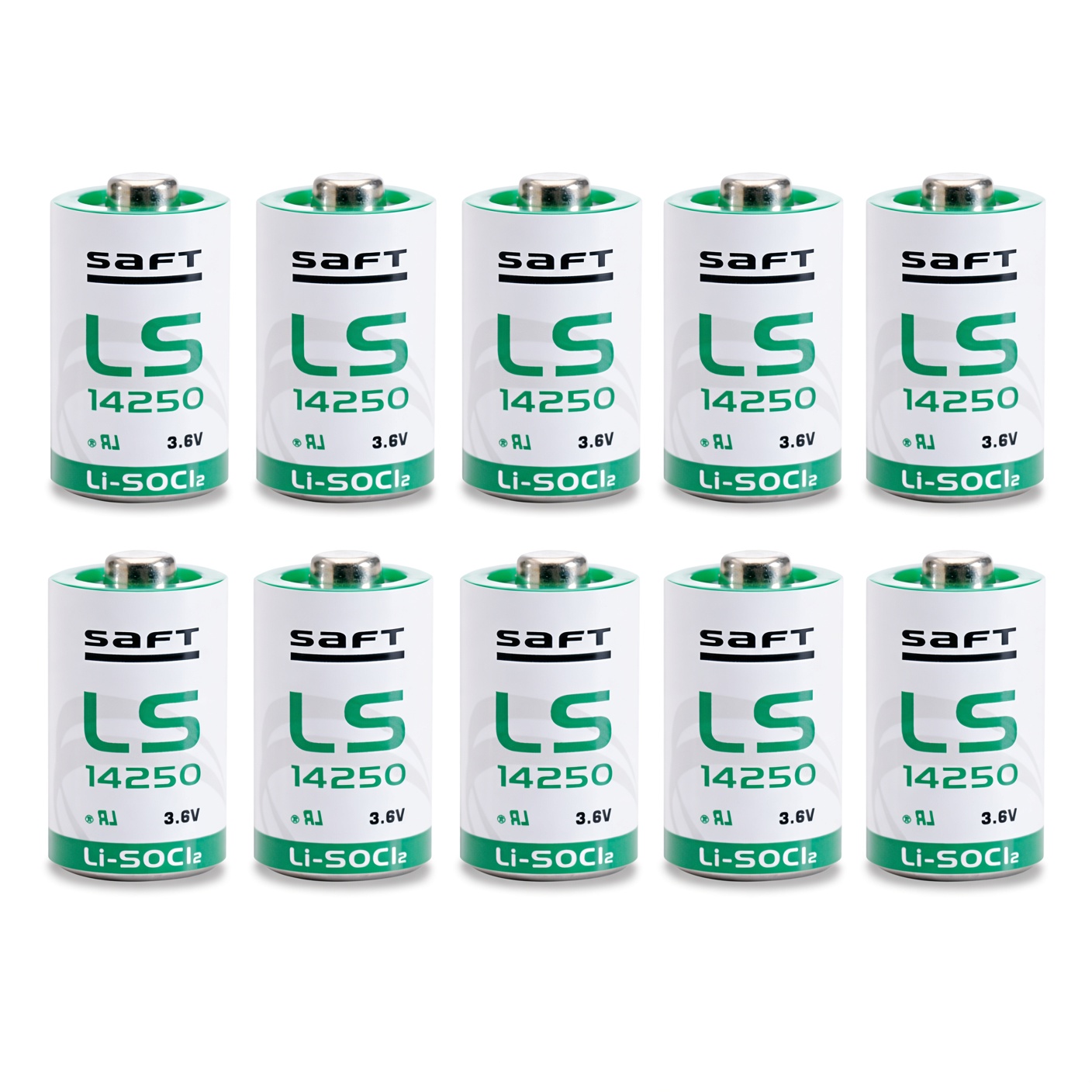 Quantity 10 Saft LS14250 Lithium Thionyl Chloride