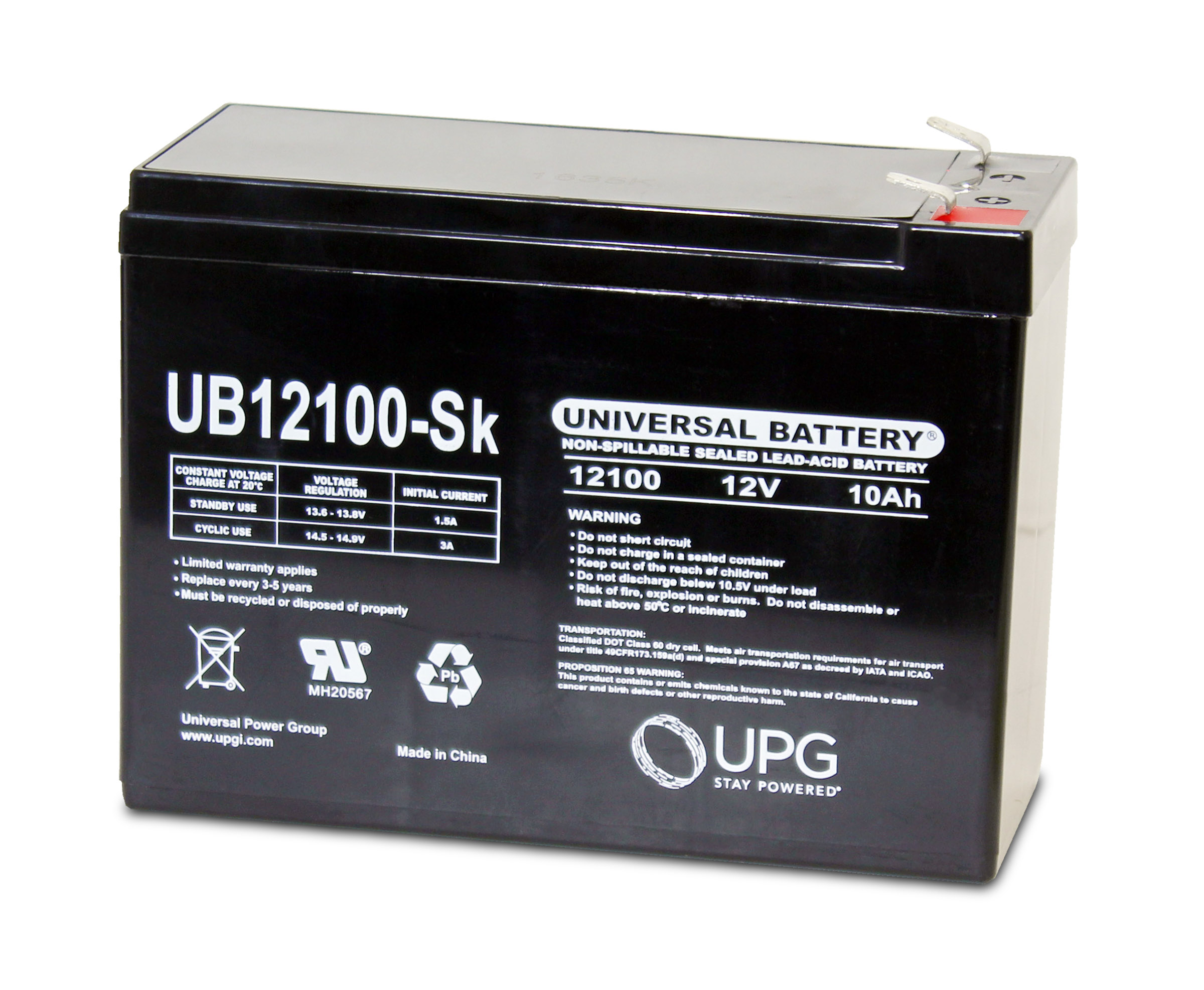 Universal Power UB12100-S Lead Acid Battery