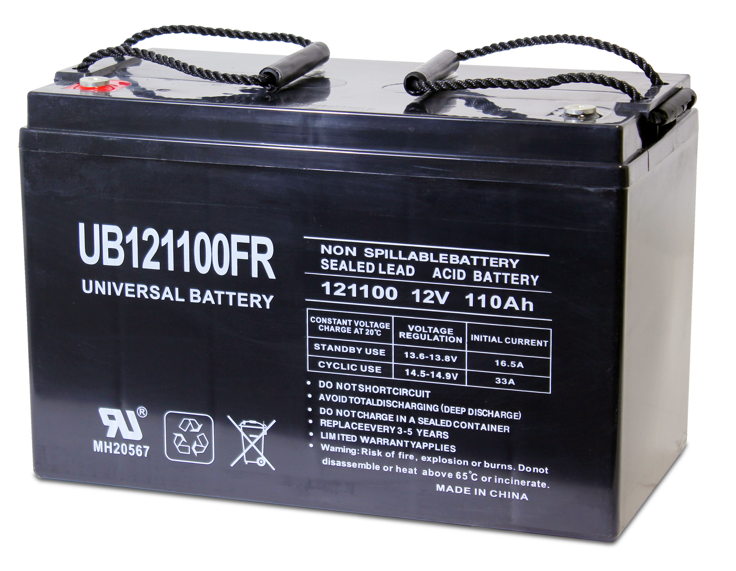 Universal Power UB121100FR Lead Acid Battery