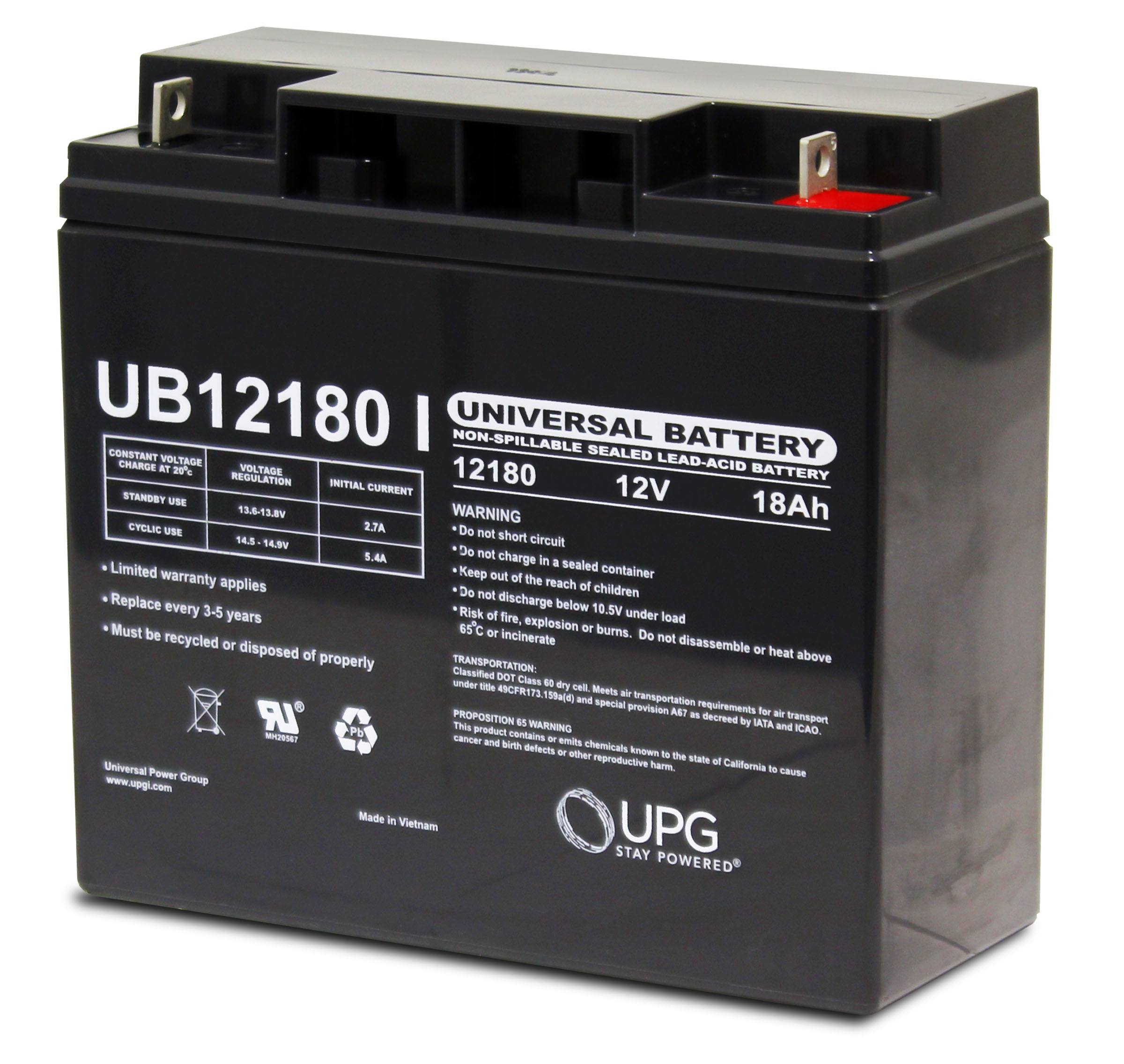 Universal Power UB12180 Lead Acid Battery Battery Store, Inc.