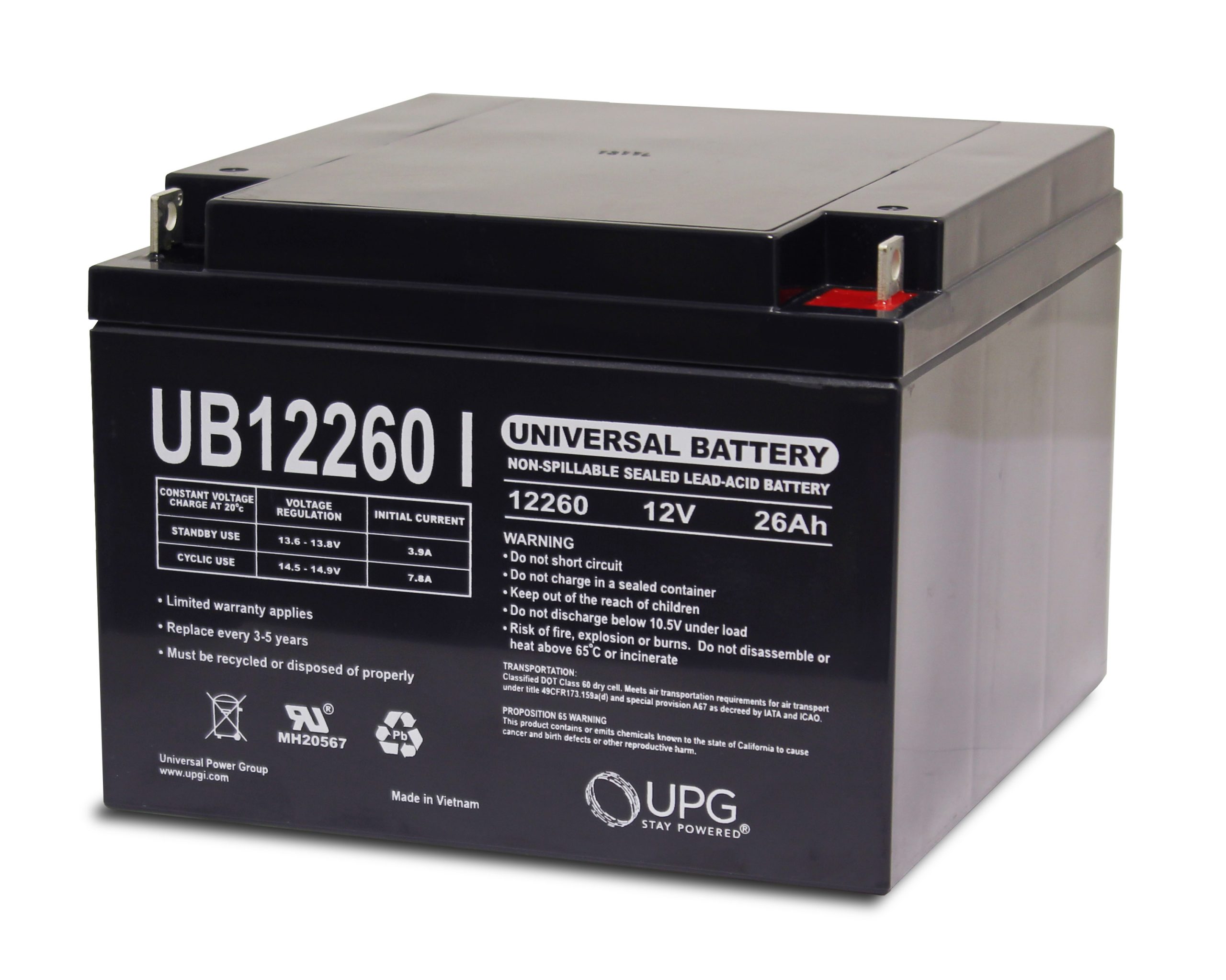 Universal Power UB12260 Lead Acid Battery