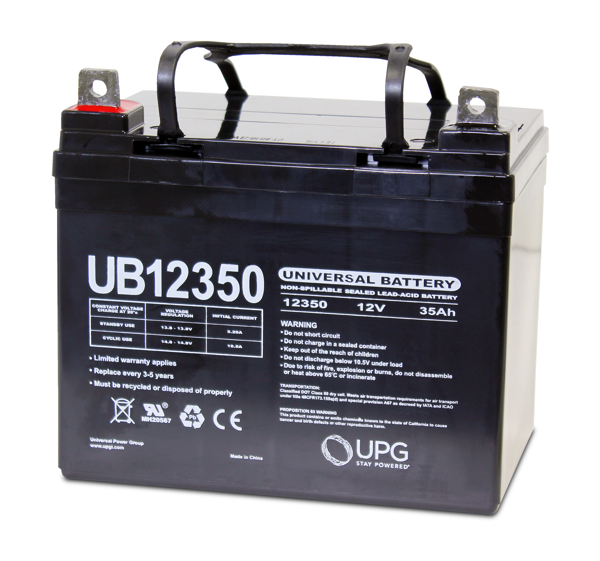 Universal Power UB12350 Lead Acid Battery - Image 3