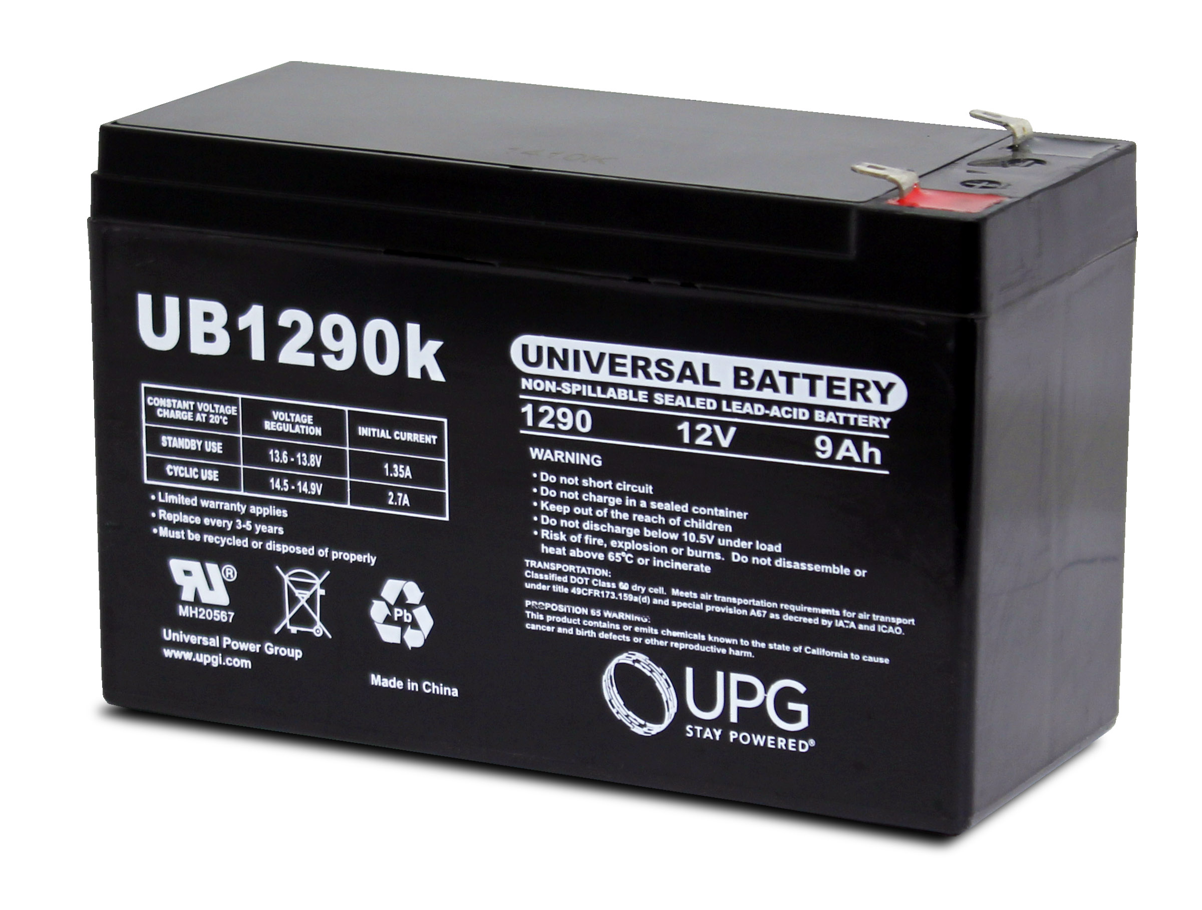Universal Power UB1290 Lead Acid Battery - Image 3