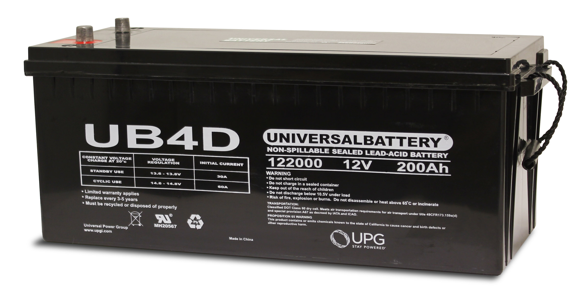 Universal Power UB-4D AGM (SAE) Lead Acid Battery