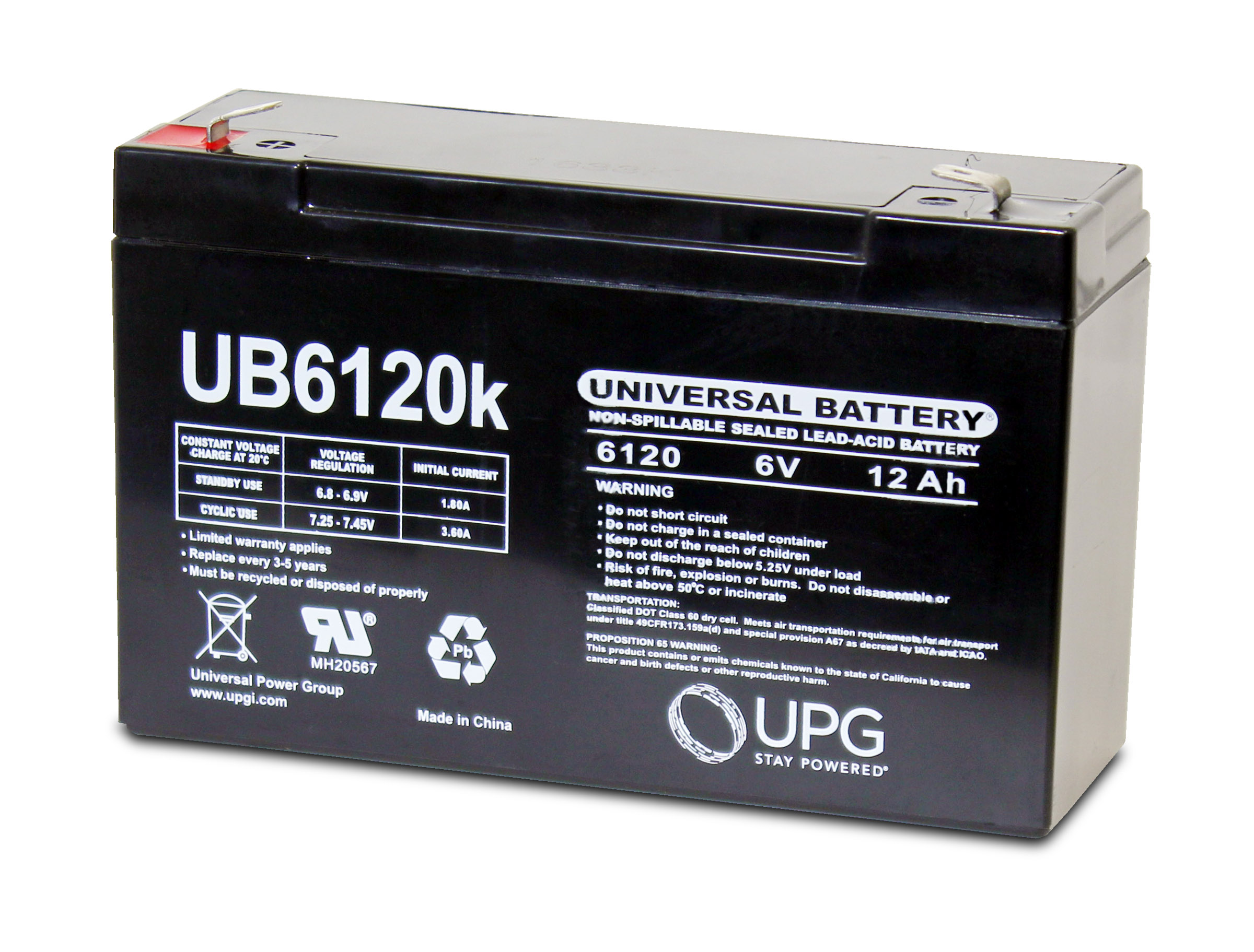 Universal Power UB6120 Lead Acid Battery - Image 3