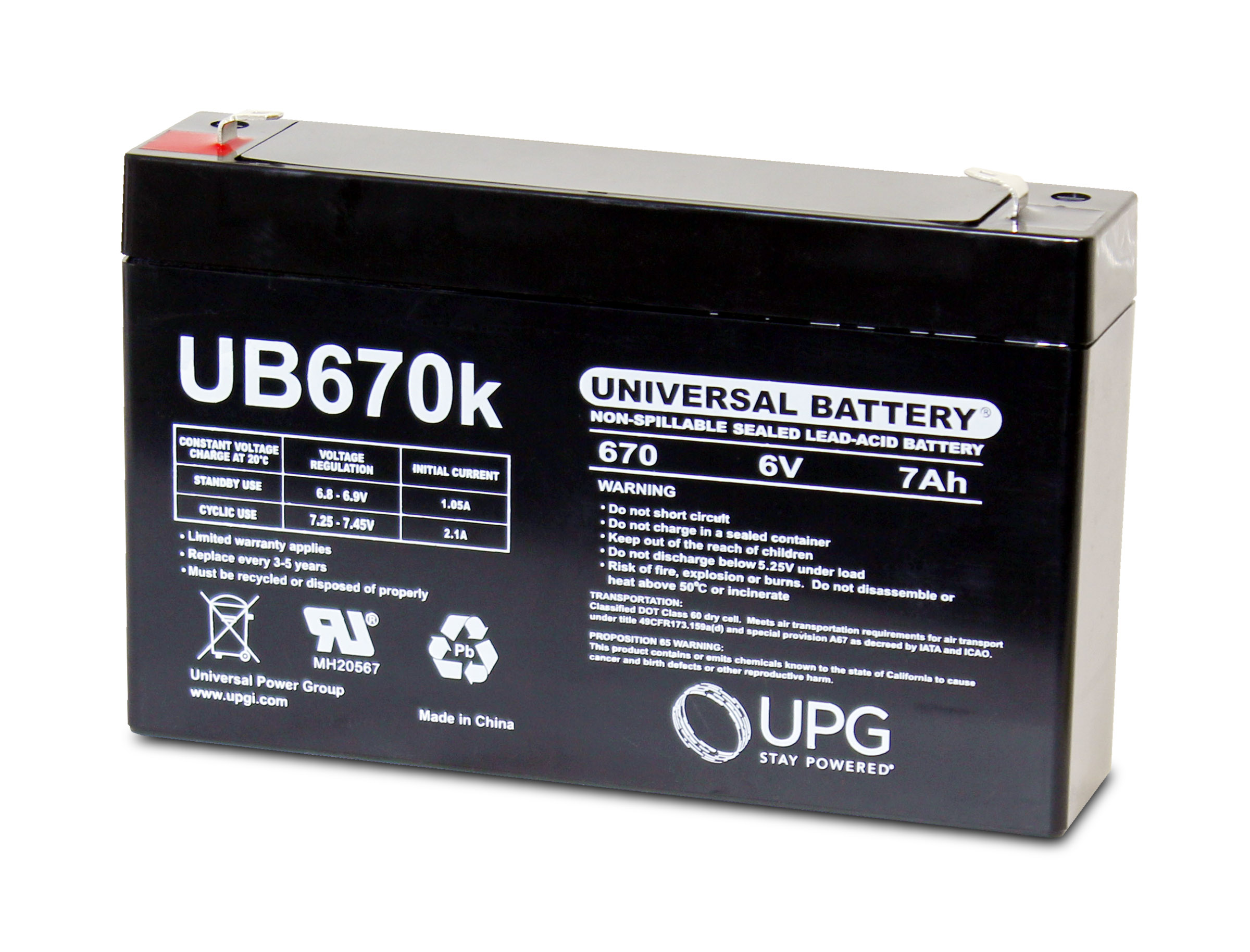 Universal Power UB670 Lead Acid Battery